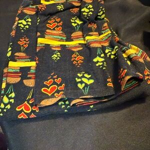 Colorful Heart and Burger Print Leggings